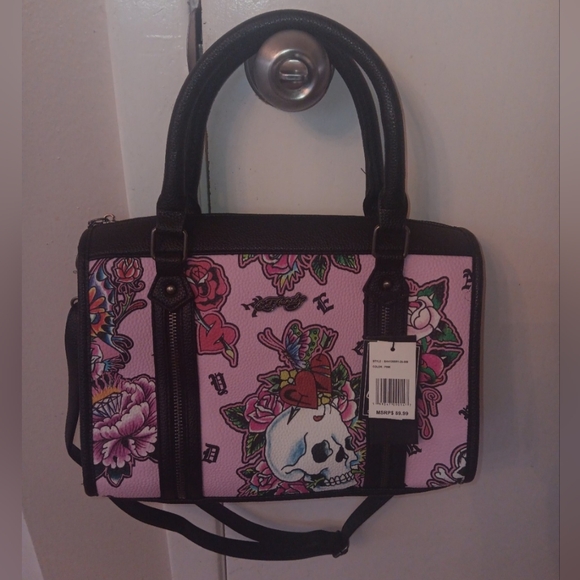 Ed Hardy Pink Satchel Bag - Picture 1 of 7
